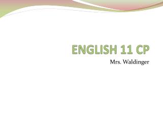 ENGLISH 11 CP