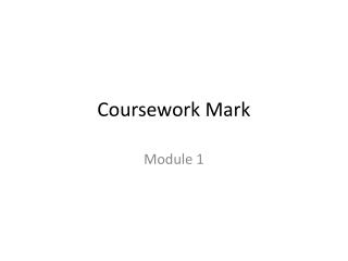 Coursework Mark
