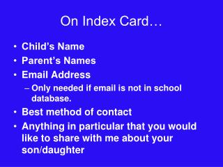 On Index Card…
