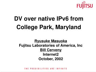DV over native IPv6 from College Park, Maryland