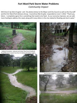 Fort Ward Park Storm Water Problems Community Impact