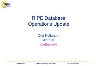 RIPE Database Operations Update