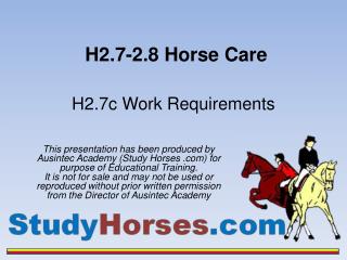 H2.7-2.8 Horse Care