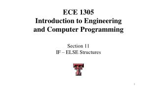 ECE 1305 Introduction to Engineering and Computer Programming