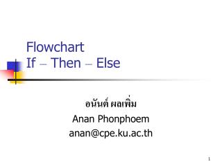 Flowchart If – Then – Else