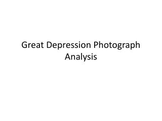 Great Depression Photograph Analysis