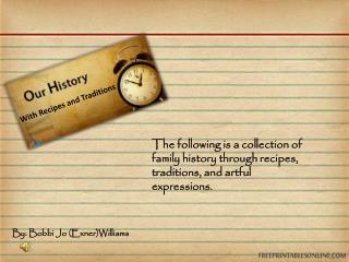 With Recipes and Traditions