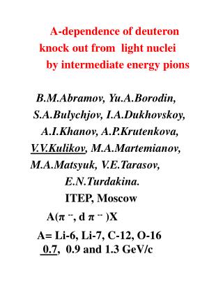 A-dependence of deuteron knock out from light nuclei by intermediate energy pions