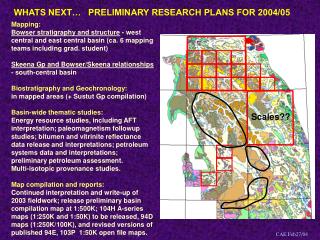WHATS NEXT… PRELIMINARY RESEARCH PLANS FOR 2004/05