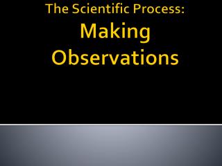The Scientific Process: Making Observations