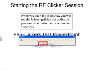 Starting the RF Clicker Session