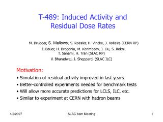 T-489: Induced Activity and Residual Dose Rates