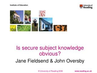 Is secure subject knowledge obvious?