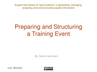 Preparing and Structuring a Training Event