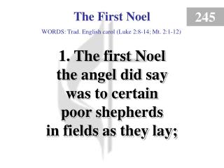 The First Noel (verse 1)