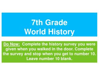 7th Grade World History