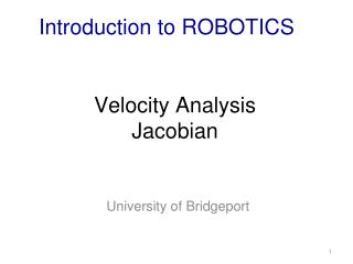 Velocity Analysis Jacobian