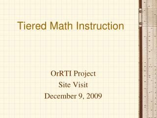 Tiered Math Instruction
