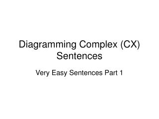Diagramming Complex (CX) Sentences
