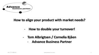 How to align your product with market needs ? How to double your turnover!