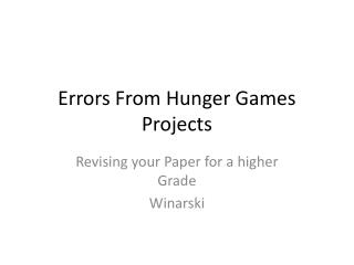Errors From Hunger Games Projects