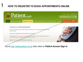1 HOW TO REGISTER TO BOOK APPOINTMENTS ONLINE