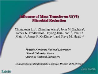 Influence of Mass Transfer on U(VI) Microbial Reduction