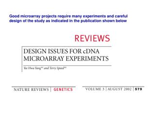 Microarray study design, example 3: Dye-Swap experiments