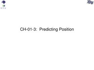 CH-01-3: Predicting Position