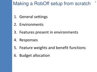 Making a RobOff setup from scratch