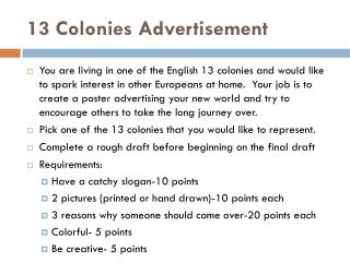 13 Colonies Advertisement