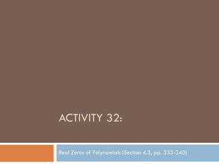 Activity 32: