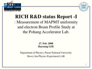 27. Feb. 200 8 Hayoung LEE Department of Physics, Pusan National University