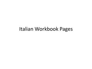 Italian Workbook Pages