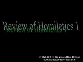 Review of Homiletics 1