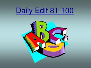 Daily Edit 81-100