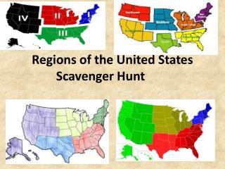Regions of the United States Scavenger Hunt