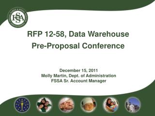 RFP 12-58, Data Warehouse Pre-Proposal Conference