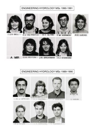 ENGINEERING HYDROLOGY MSc 1990-1991