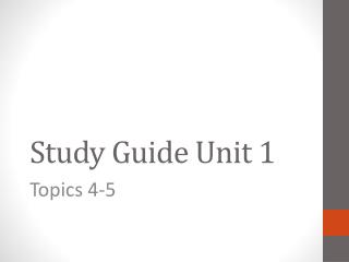 Study Guide Unit 1