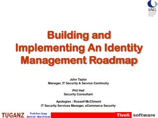 Building and Implementing An Identity Management Roadmap
