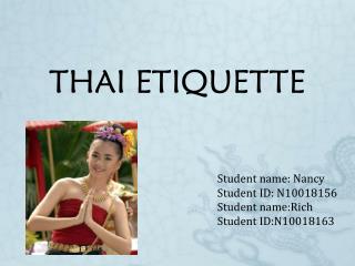 THAI ETIQUETTE