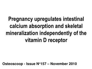 Osteoscoop - Issue N°157 – November 2010