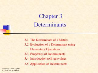 Chapter 3 Determinants