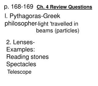 p. 168-169 Ch. 4 Review Questions