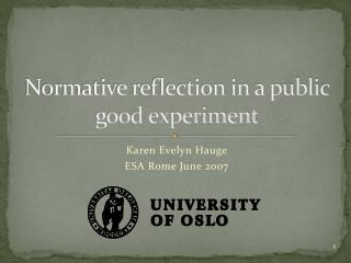 Normative reflection in a public good experiment