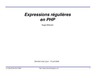 Expressions régulières en PHP