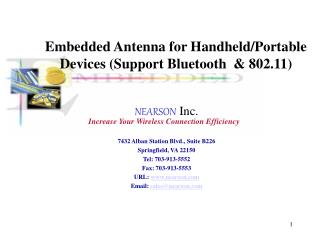 Embedded Antenna for Handheld/Portable Devices (Support Bluetooth &amp; 802.11)