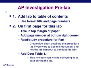 AP Investigation Pre-lab