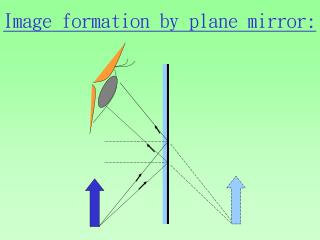 Image formation by plane mirror: